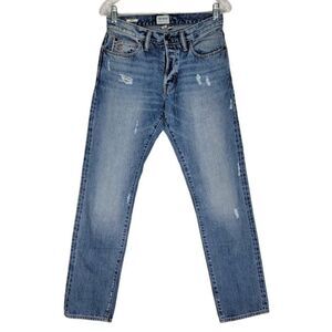 Todd Snyder Men's Slim Fit Jeans 28 x 32 100% Cotton Light Distressed Blue Denim